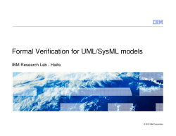 Formal Verification for UML/SysML models