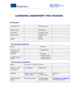 Learning Agreement
