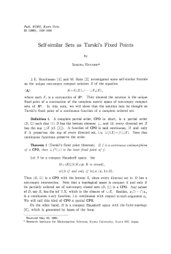 Self-similar Sets as Tarski`s Fixed Points