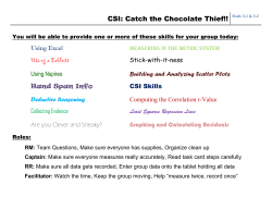 CSI: Catch the Chocolate Thief!!