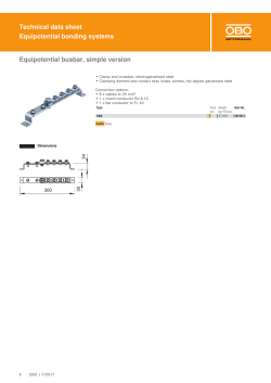 Technical data sheet Equipotential bonding systems Equipotential