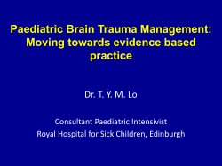 Paediatric Brain Trauma Management: Moving towards