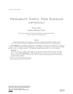 Probability Topics: Tree Diagrams (optional)&lowast;
