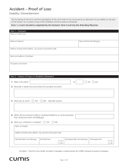 Accident &ndash; Proof of Loss