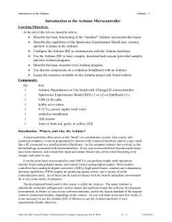 Introduction to the Arduino Microcontroller