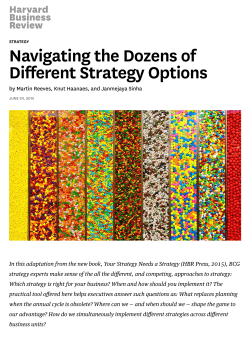 Navigating the Dozens of Different Strategy Options