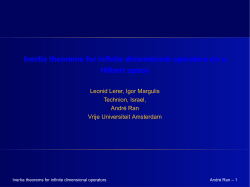 Inertia theorems for infinite dimensional operators on a Hilbert space