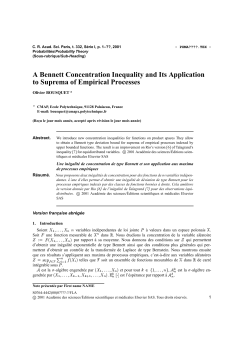 A Bennett Concentration Inequality and Its Application to Suprema of