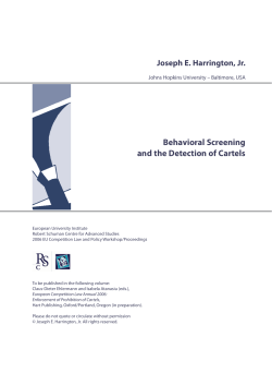 Behavioral Screening and the Detection of Cartels