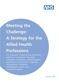 A Strategy for the Allied Health Professions