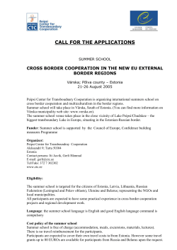Cross Border Cooperation in the New EU External Border