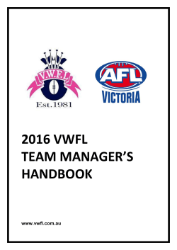 2016 vwfl team manager`s handbook