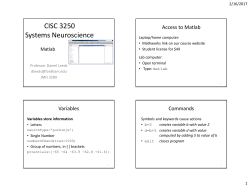 CISC 3250 Systems Neuroscience