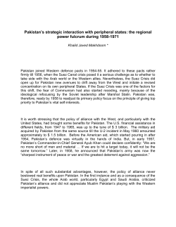 Pakistan`s strategic interaction with peripheral states: the regional