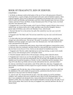 BOOK OF FRAGAPATTI, SON OF JEHOVIH. CHAPTER I. 1. In
