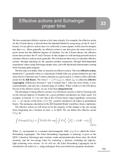 Effective actions and Schwinger proper time 33