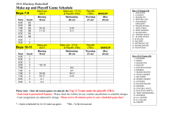 Make-up and Playoff Game Schedule