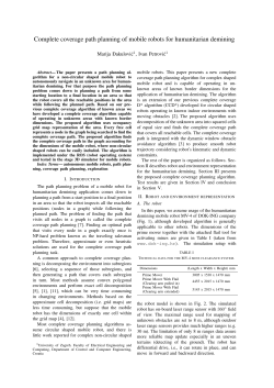 Complete coverage path planning of mobile robots - FP7
