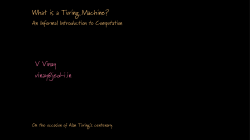 What is a Turing Machine? V Vinay