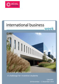 Business game Stratvision A challenge for inventive students Leuven