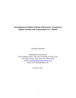 Introduction to Option Pricing with Fourier Transform: Option Pricing