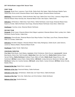 2017 All-Sunflower League Girls` Soccer Team FIRST TEAM