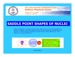 saddle point shapes of nuclei - Department of Theoretical Physics