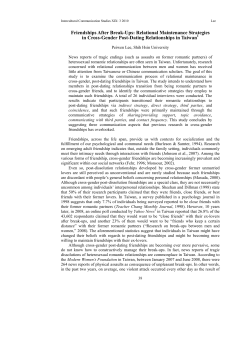 Friendships After Break-Ups: Relational Maintenance Strategies in