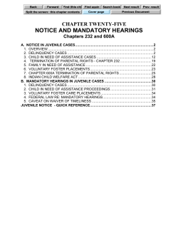 chapter twenty-five -- notice and mandatory hearings