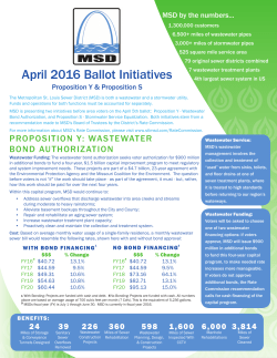 April 2016 Ballot Initiatives - Metropolitan St. Louis Sewer District