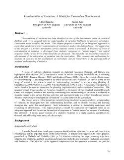 Consideration of Variation: A Model for Curriculum Development