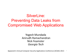 Preventing Data Leaks from Compromised Web