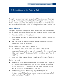 A Quick Guide to the Rules of Golf