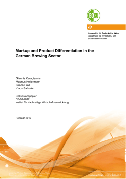 Markup and Product Differentiation in the German - WPR