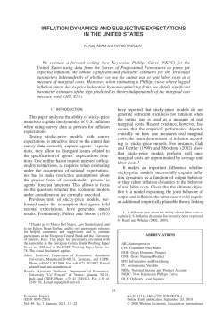 inflation dynamics and subjective expectations in the