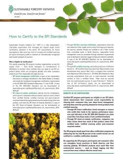 How to Certify to the SFI Standards