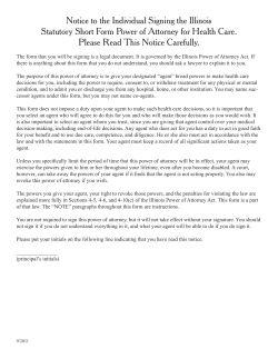 Healthcare Power of Attorney