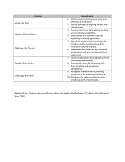 Practice Commitment Model the Way 1. Clarify values by finding