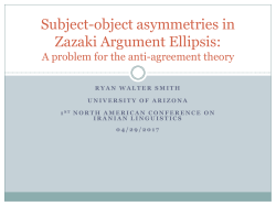 Subject-object asymmetries in Zazaki Argument Ellipsis