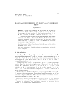 PARTIAL MULTIPLIERS ON PARTIALLY ORDERED SETS1