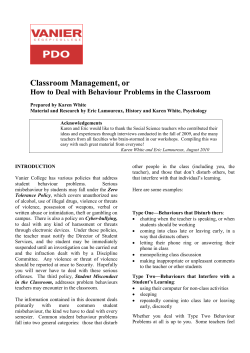 Most common behaviour problems