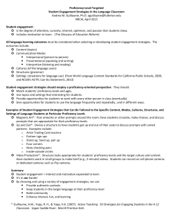 Proficiency-Level Targeted Student Engagement Strategies in the