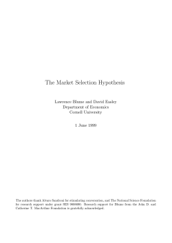 The Market Selection Hypothesis