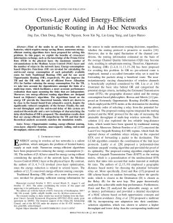 Cross-Layer Aided Energy-Efficient Opportunistic Routing in Ad Hoc