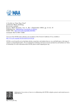 A Switch in Time Pays Fine? - California State University, Northridge