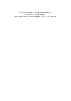 The Interpretation of Sustainability Criteria using Game Theory Models