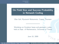 On Field Size and Success Probability in Network Coding