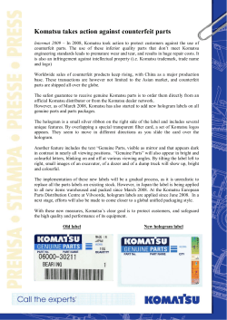 Komatsu takes action against counterfeit parts