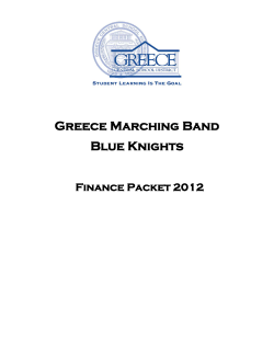 GMB 2012 Booster Budget/Financial Commitment