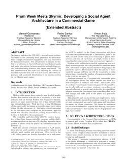 Prom Week Meets Skyrim: Developing a Social